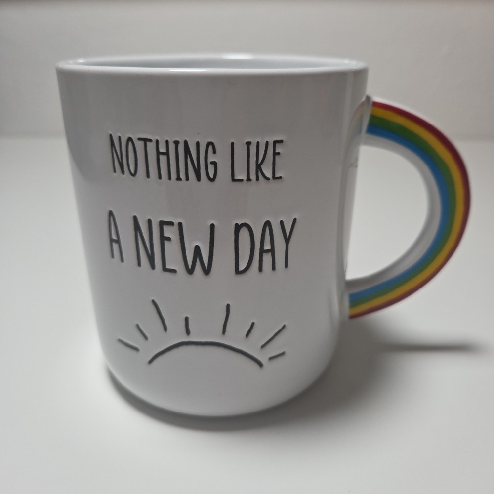 Wild Sage Pride Mug – 20 oz – "Nothing Like A New Day" Rainbow Handle Cup‎